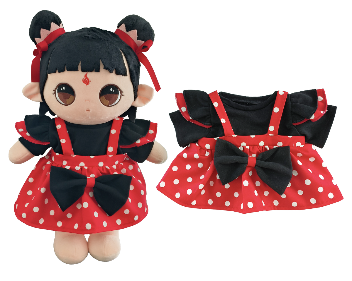 Red Polka Dot Dress Outfit Set for Bartholomew Bear Plush – 14-Inch Outfit