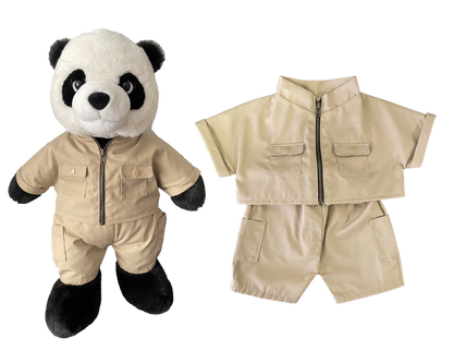 Large Bartholomew Bear & 16" Plush Clothes Outfit - Khaki Utility Outfit