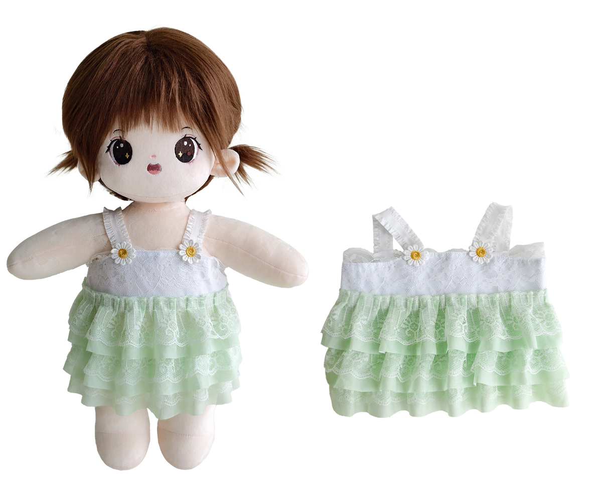 Mint Green Tiered Dress for Bartholomew Bear Plush – 14-Inch Outfit
