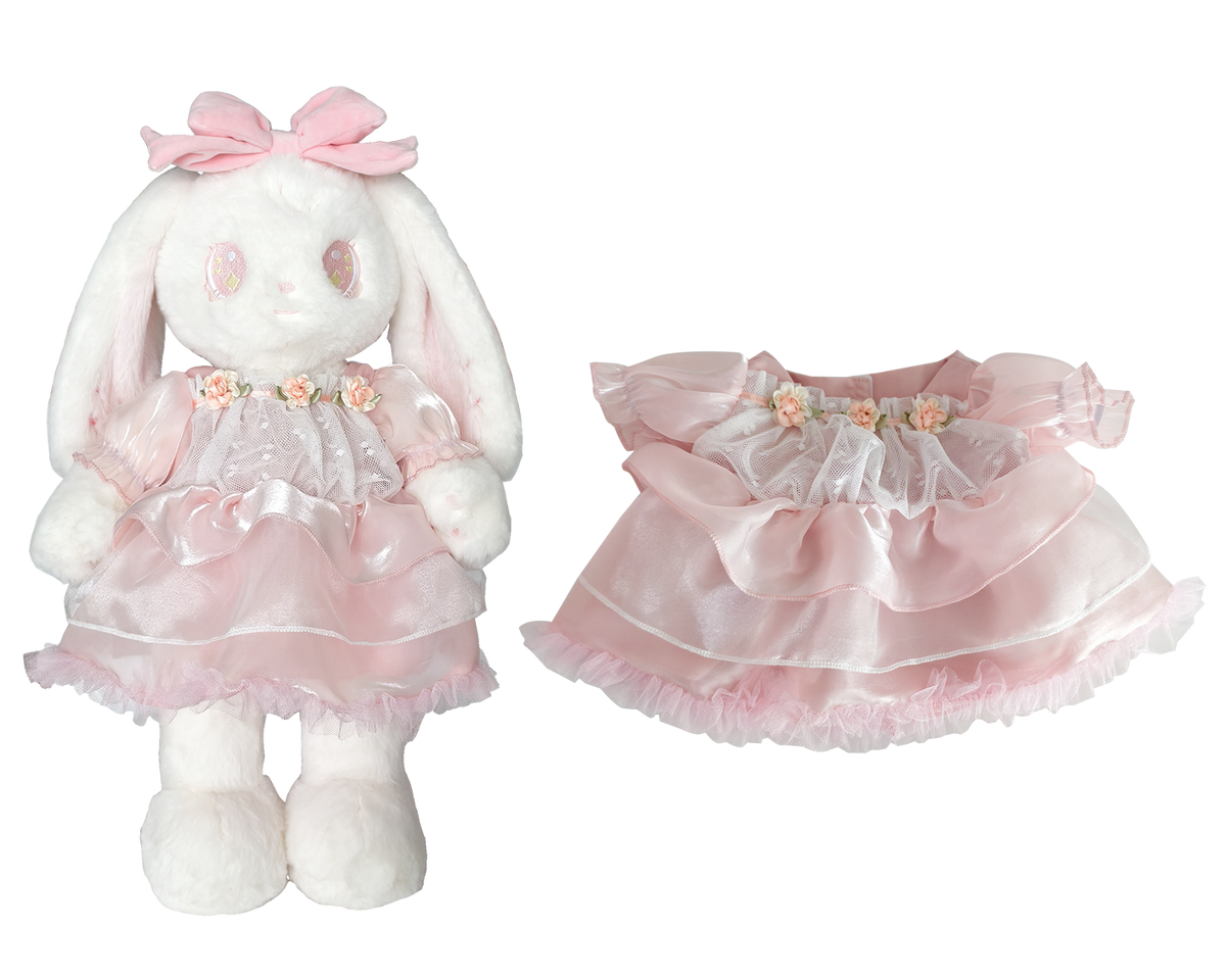 Pink Organza Bubble Dress for Bartholomew Bear Plush – 14-Inch Outfit