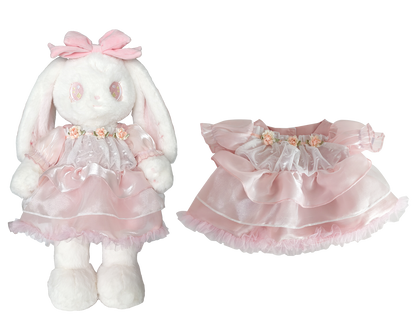 Pink Organza Bubble Dress for Bartholomew Bear Plush – 14-Inch Outfit