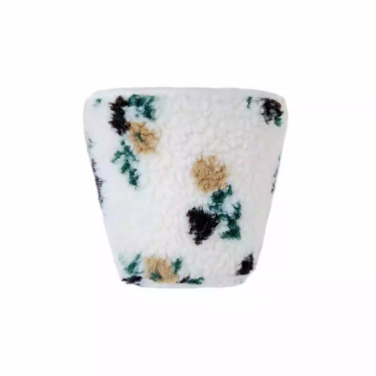 Plushf - White woolen flowerpot planter plush