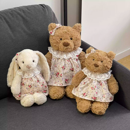 Bartholomew bear cute custom clothes outfits - Rose floral dress - FX27 (Medium/Large/Huge)