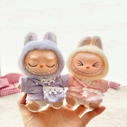 4inch bag charm cute custom clothes outfits - purple & pink sweater with bag - 021812/021813