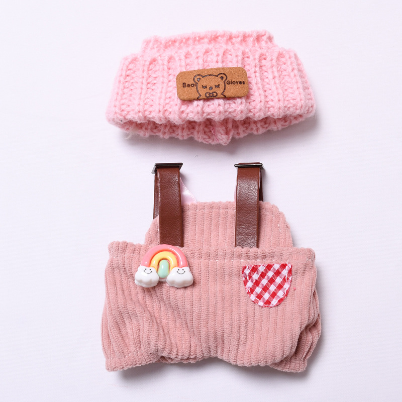 4inch bag charm cute custom clothes outfits - red/white overall set - 053101
