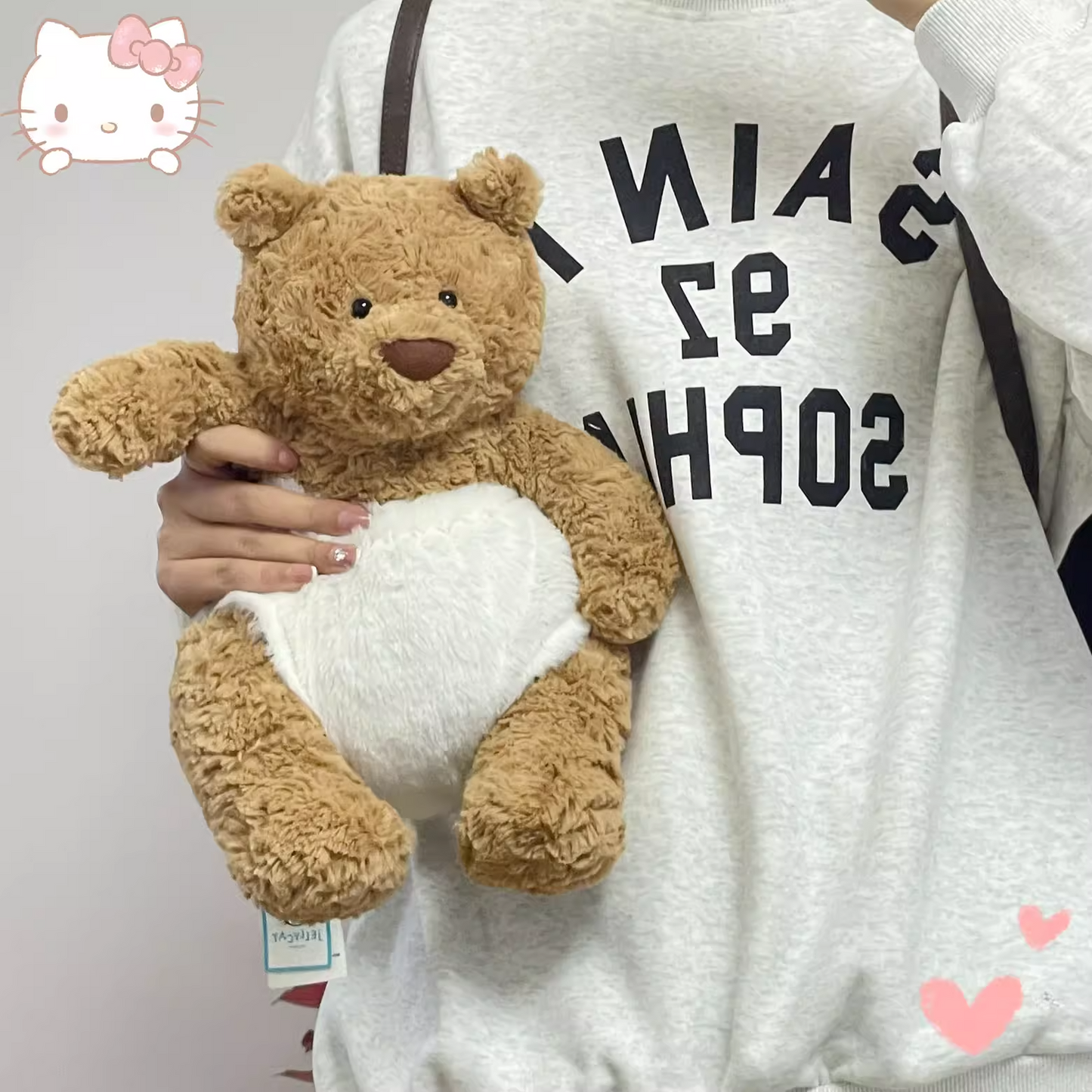 Bartholomew bear cute custom clothes outfits - fluffy white pull-ups (Tiny/Medium/Large)
