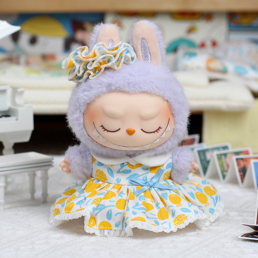 4inch bag charm cute custom clothes outfits - floral yellow dress - 052311