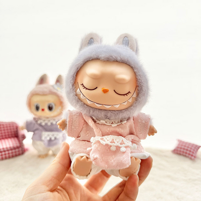 4inch bag charm cute custom clothes outfits - purple & pink sweater with bag - 021812/021813