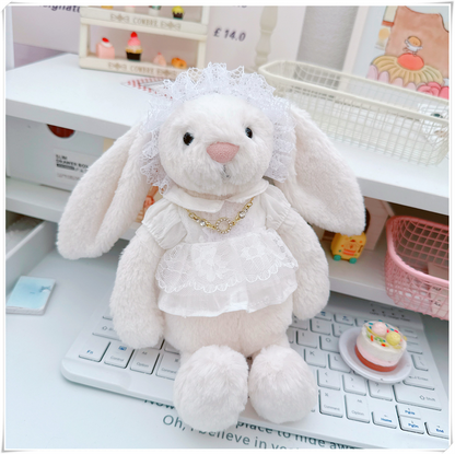 4inch bag charm cute custom clothes outfits - white dress- 050704