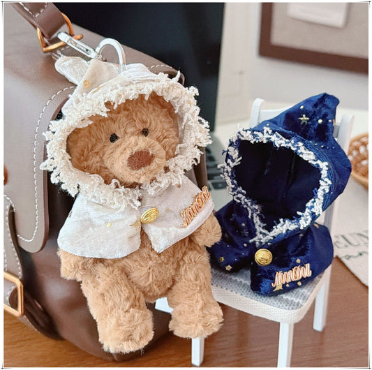Bartholomew Bear Bag Charm clothes outfits - White / Blue Dream Star Shawl