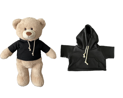 Large Bartholomew Bear & 16" Plush Clothes Outfit - Black Hoodie