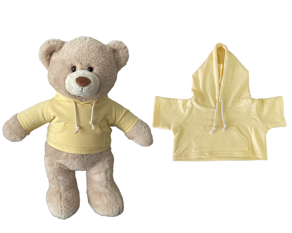 Yellow Hoodie for Bartholomew Bear Plush – 14-Inch Outfit