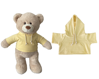 Yellow Hoodie for Bartholomew Bear Plush – 14-Inch Outfit