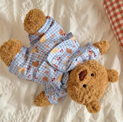 Bartholomew bear cute clothes outfits - blue sleepwear(tiny/medium/large/huge)