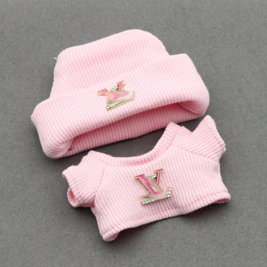 Labubu 4inch bag charm clothes outfits - LV logo - 062354