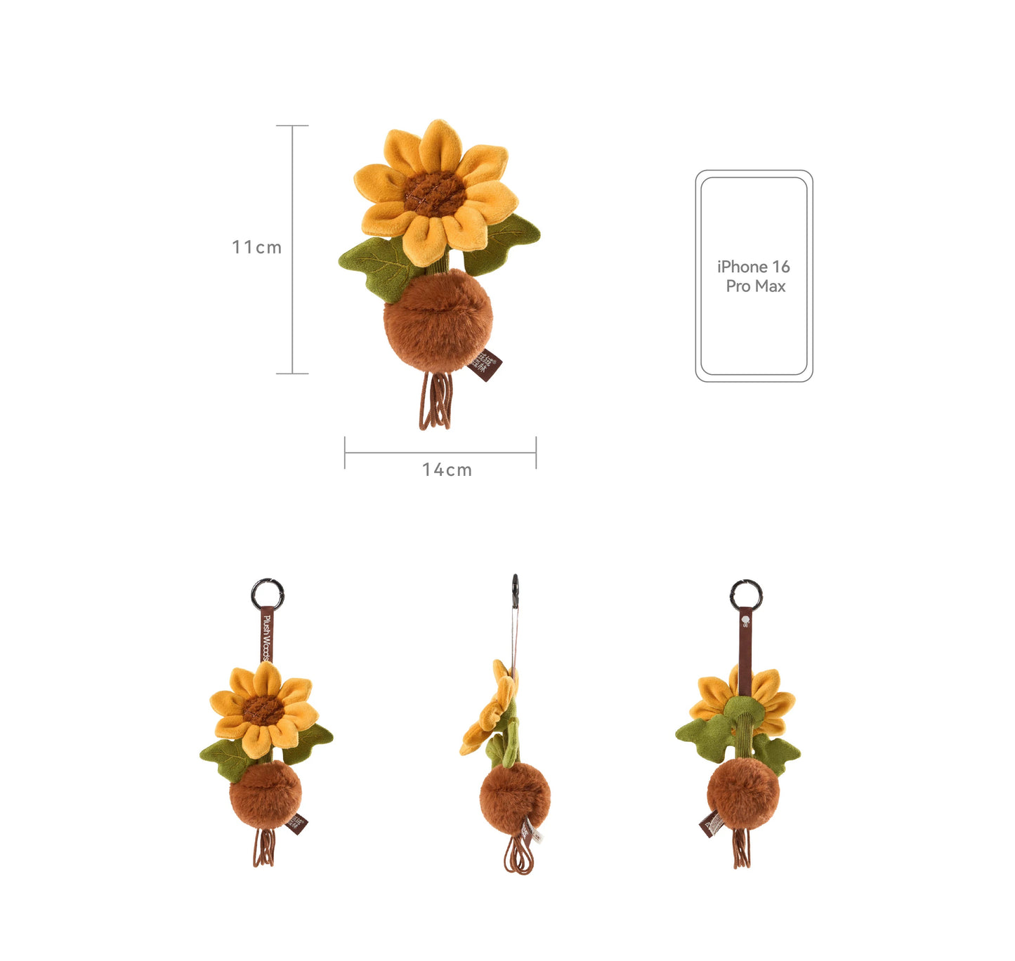 PlushWoods - Mini Plant Charm Keychain - multiple color/style