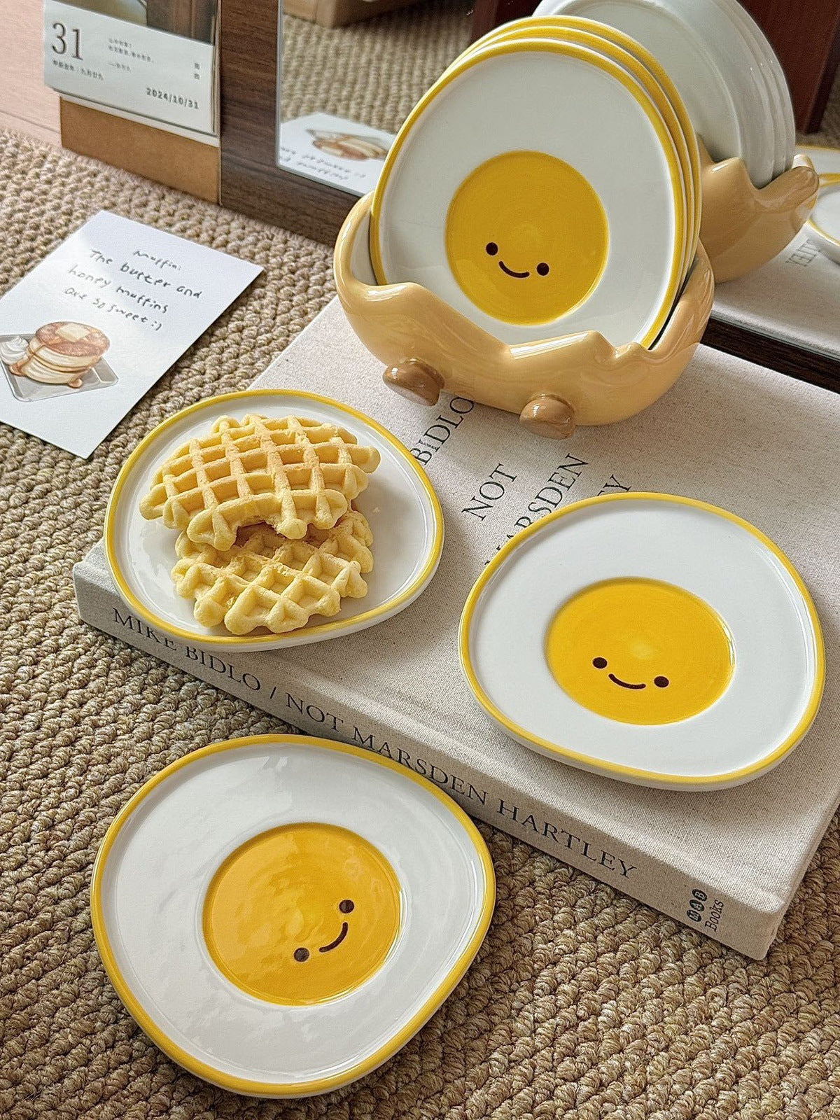 Adorable Ceramic Egg Plate - Breakfast Snack Tray Fun & Functional Design