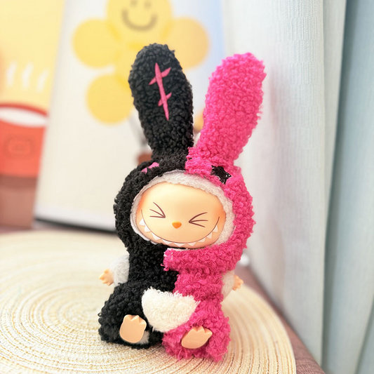 4inch bag charm cute custom clothes outfits - black & pink bunny - 0523