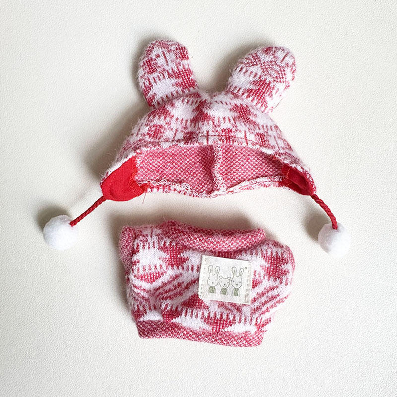 4inch bag charm cute custom clothes outfits - red & blue bunny ear