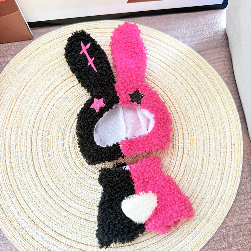 4inch bag charm cute custom clothes outfits - black & pink bunny - 0523