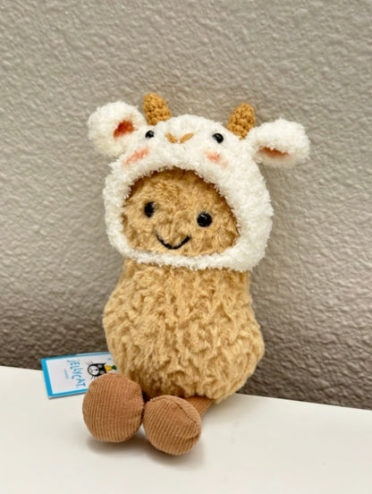 3inch jellycat amusable peanut/small peanut penguin cute hat outfit - little lamb - AP03