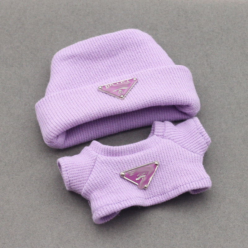 Labubu 4inch bag charm clothes outfits - P logo - 062348