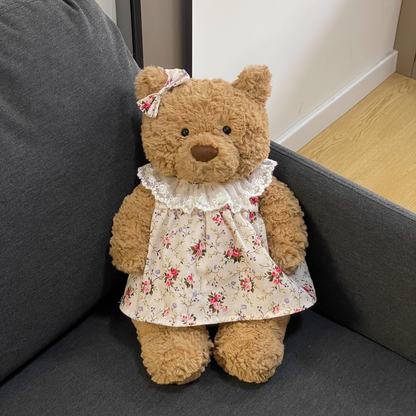 Bartholomew bear cute custom clothes outfits - Rose floral dress - FX27 (Medium/Large/Huge)