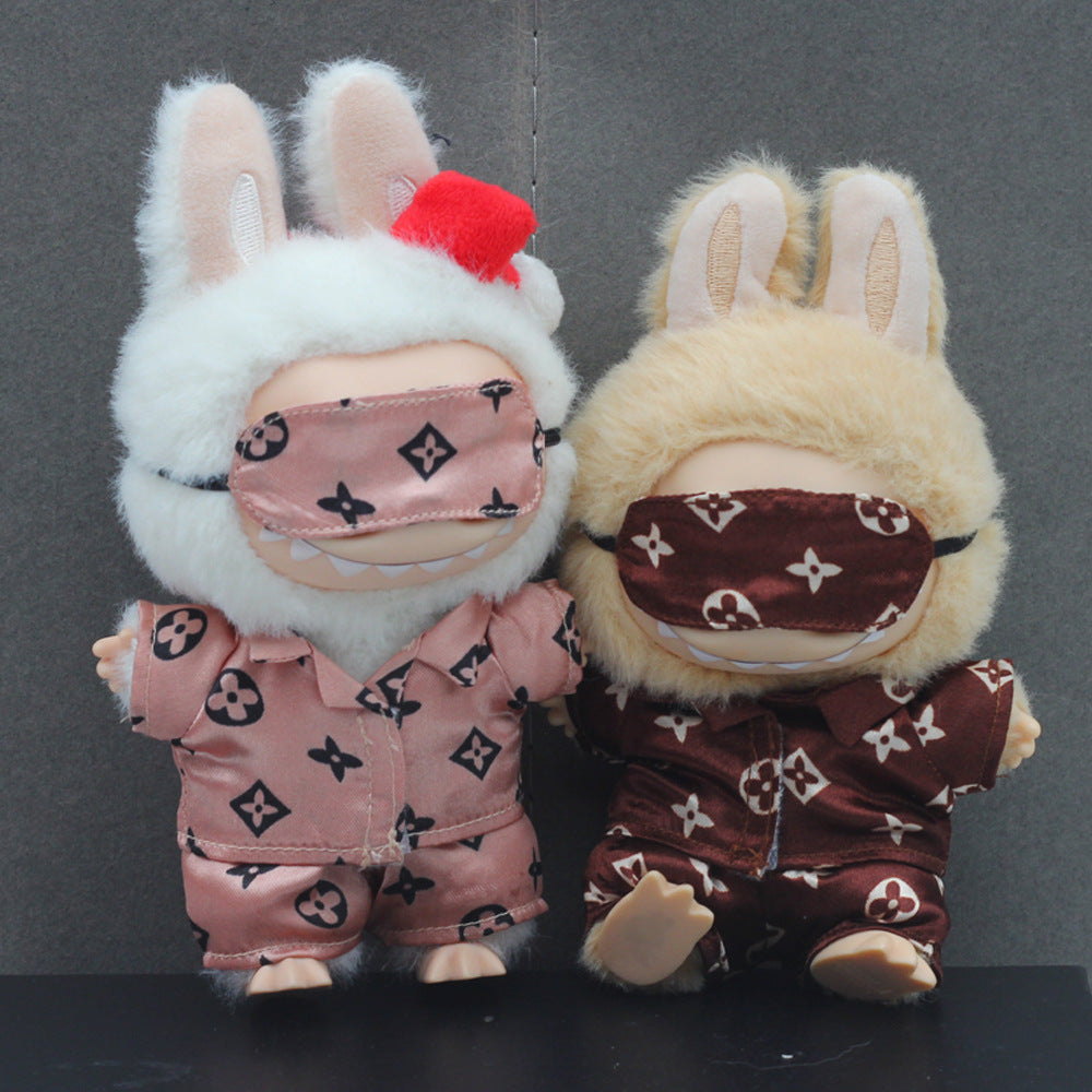 Labubu 4inch bag charm clothes outfits - logo sleepwear - 062379