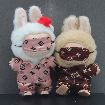 Labubu 4inch bag charm clothes outfits - logo sleepwear - 062379