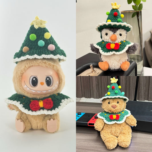 4inch bag charm cute custom clothes outfits - Christmas green set - 053149