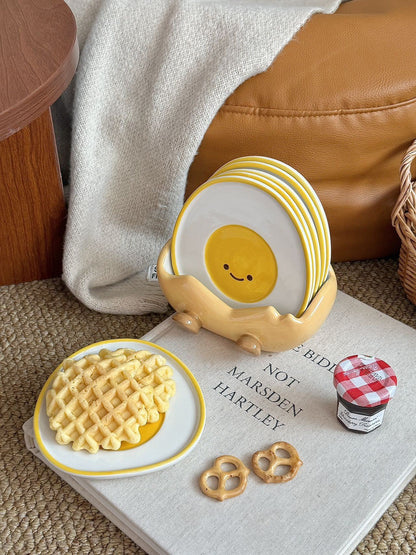 Adorable Ceramic Egg Plate - Breakfast Snack Tray Fun & Functional Design