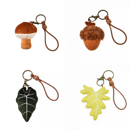 Plushf - plant leaf plush bag charm keychain - multiple color/style2