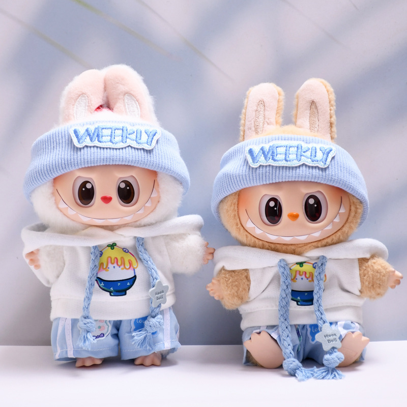 4inch bag charm cute custom clothes outfits - blue hoodie set - 053113