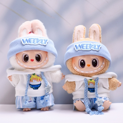 4inch bag charm cute custom clothes outfits - blue hoodie set - 053113