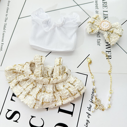 4inch bag charm cute custom clothes outfits - Elegant dress with necklaces