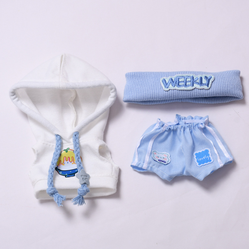 4inch bag charm cute custom clothes outfits - blue hoodie set - 053113