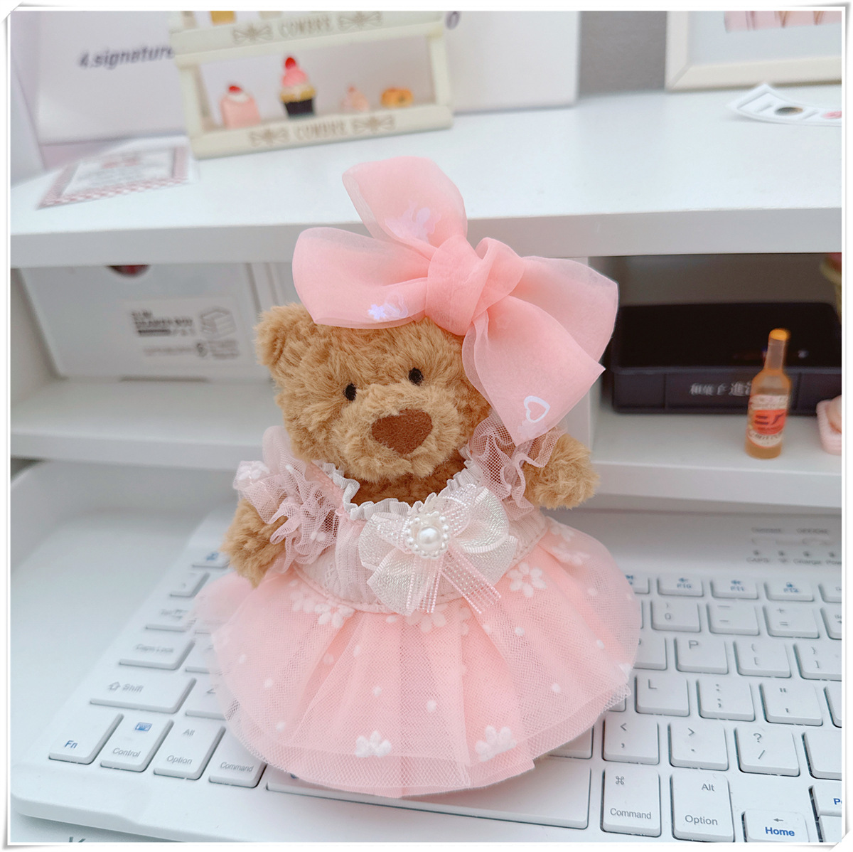 4inch bag charm cute custom clothes outfits - pink dress - 0507