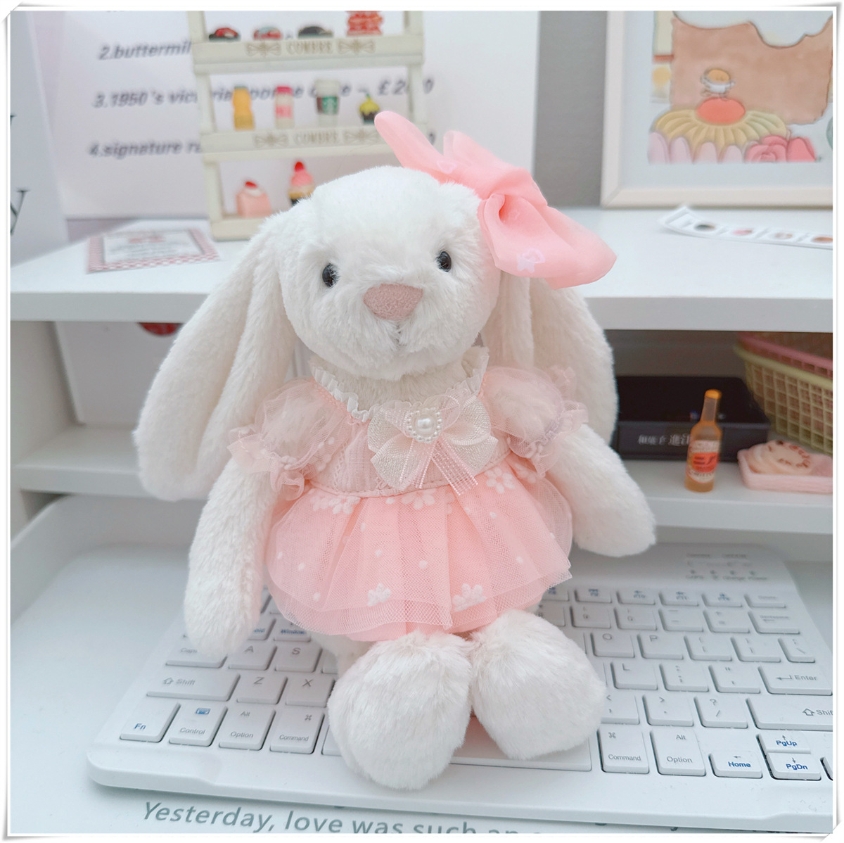 4inch bag charm cute custom clothes outfits - pink dress - 0507