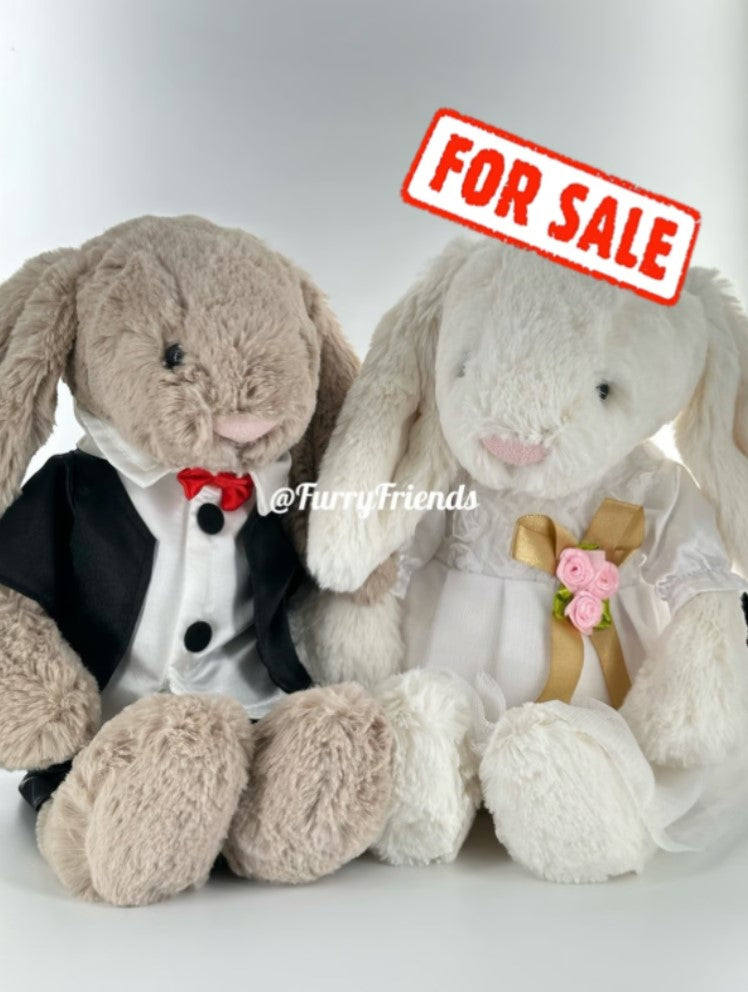 SALE - 12inch jellycat medium bashful bunny cute custom clothes outfits - wedding