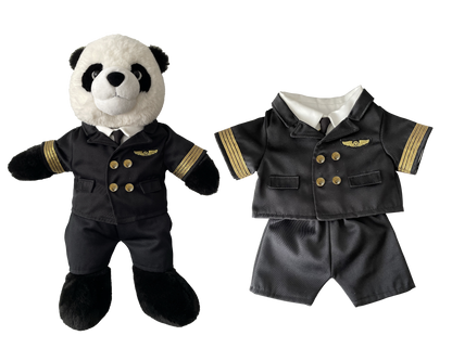 Large Bartholomew Bear & 16" Plush Clothes Outfit - Captain Pilot 3-Piece Outfit Set