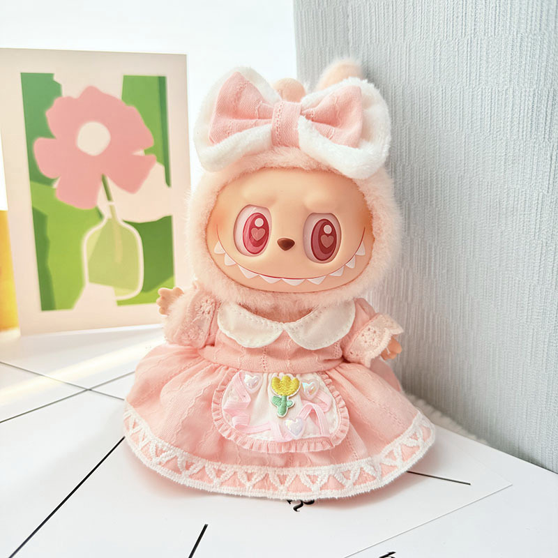 4inch bag charm cute custom clothes outfits - pink flower dress