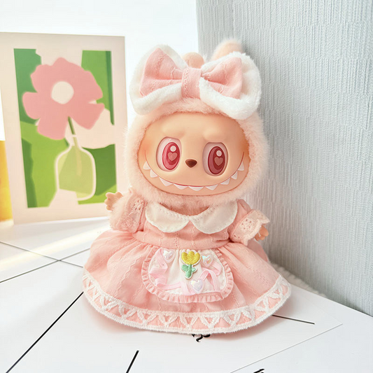 4inch bag charm cute custom clothes outfits - pink flower dress