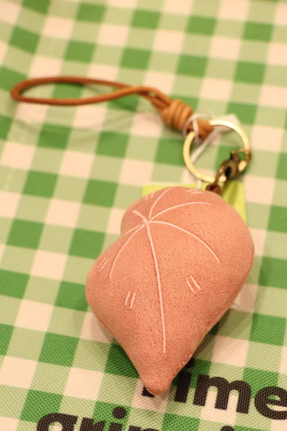 Plushf - plant leaf plush bag charm keychain - multiple color/style