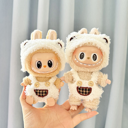 4inch bag charm cute custom clothes outfits - white bear - 012102