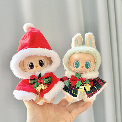 4inch bag charm cute custom clothes outfits - Christmas red cloak - 020247/020248