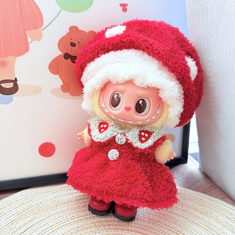 4inch bag charm cute custom clothes outfits - red mushroom - 0523