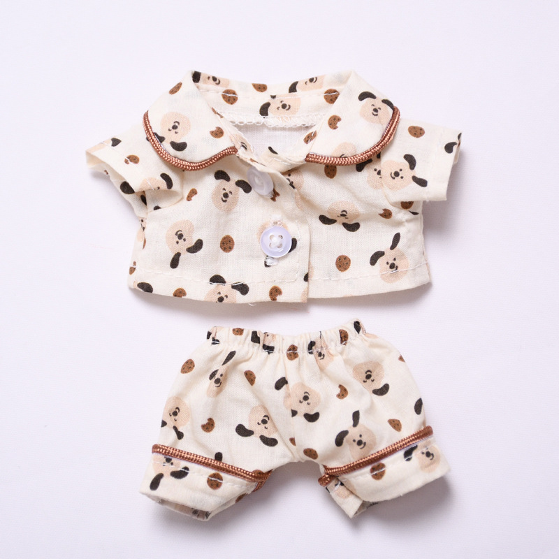 4inch bag charm cute custom clothes outfits - brown dot sleepwear - 0523