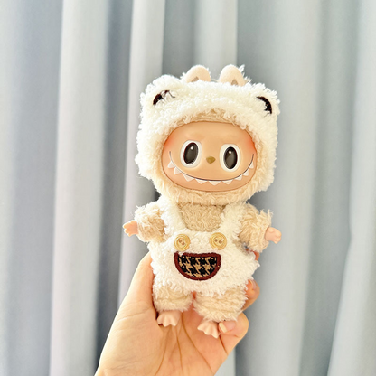 4inch bag charm cute custom clothes outfits - white bear - 012102