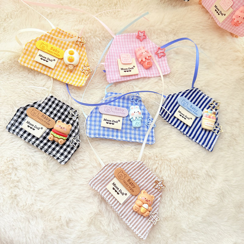 4inch bag charm cute custom clothes outfits - Colorful chef apron with visor - 032918/032919/032920/032921/032922/032923/032924