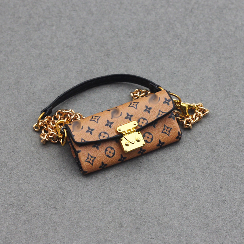 4inch bag charm cute custom bags - dark brown/light brown purse bags